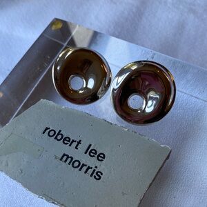 Vintage Robert Lee Morris Sterling Silver Gold Posts Earrings